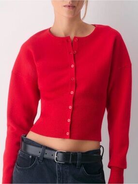 Aritzia red golightly cardigan